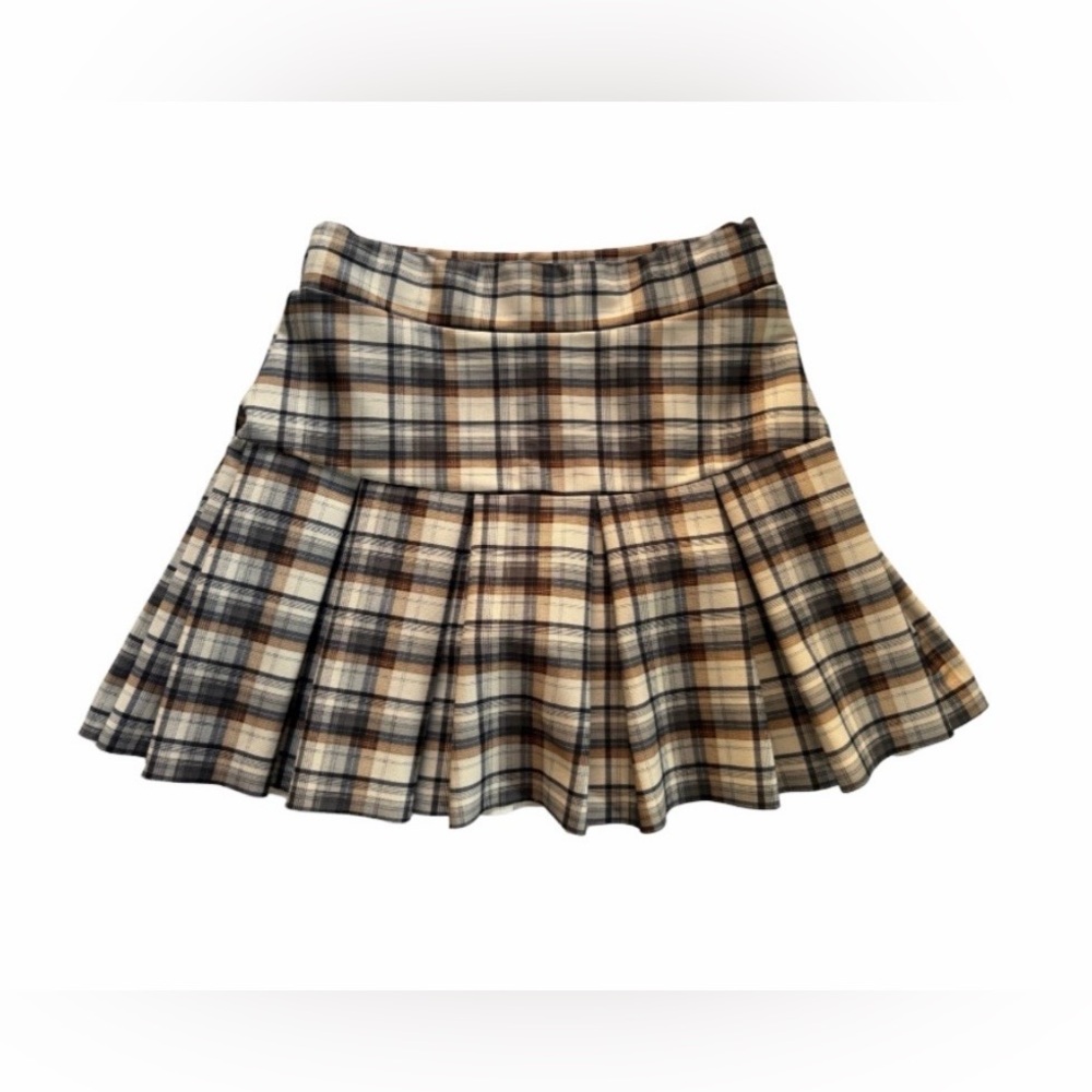 French Kiss Plaid Pleated Mini Skirt